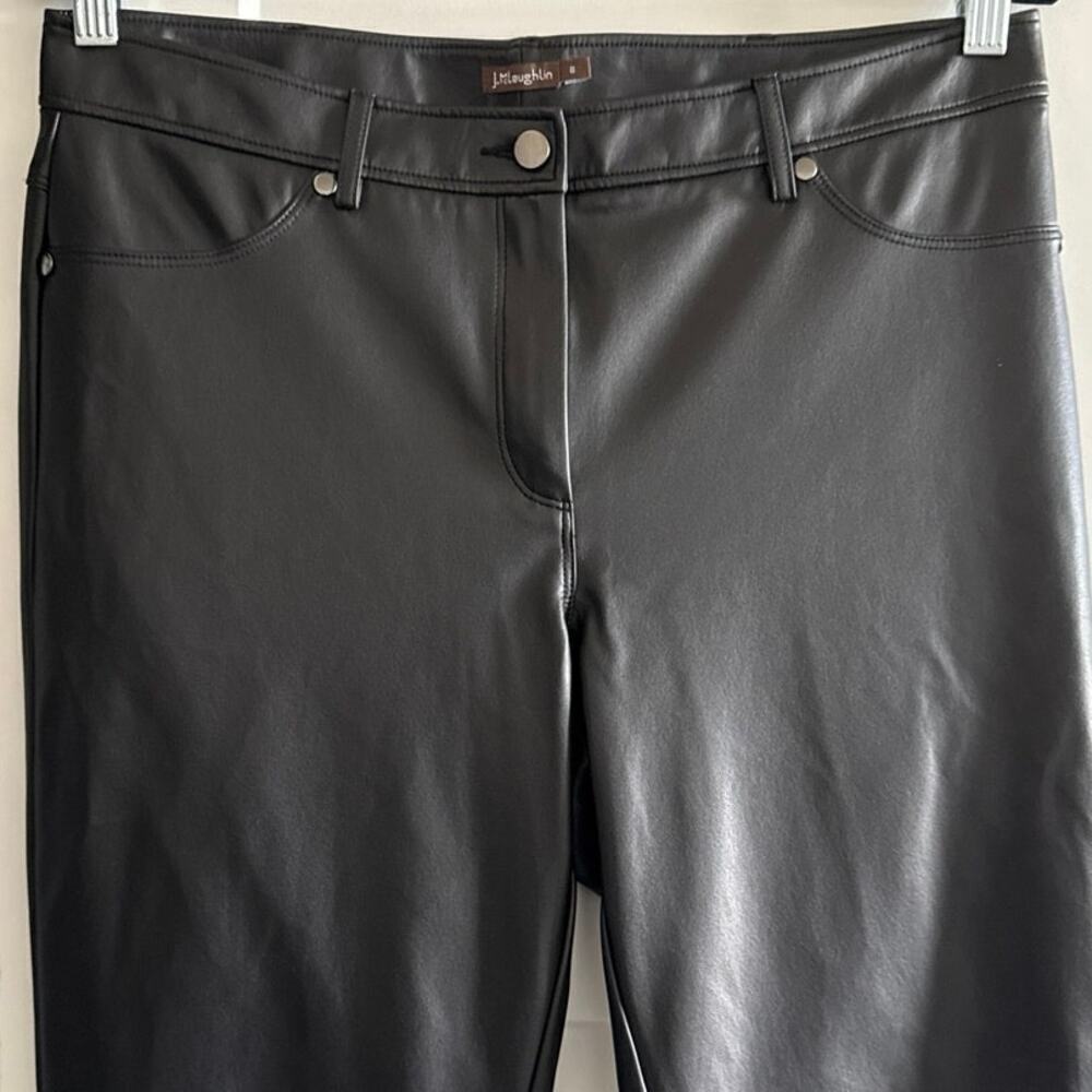 J. McLaughlin Hastings High Waist Faux Leather Pant in Black Womens Size 8 - Picture 5 of 7